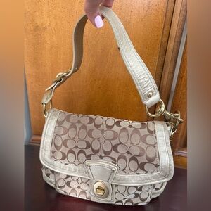 Coach Vintage Legacy Signature Gold trim Shoulder Bag
